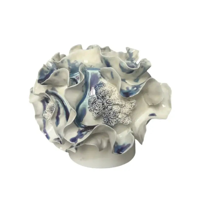 Blue & white handmade porcelain fold pattern vase living room decor