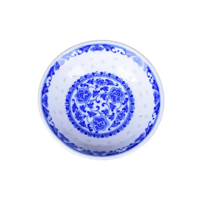 Blue & white porcelain dragon pattern dish set – dining room bowls
