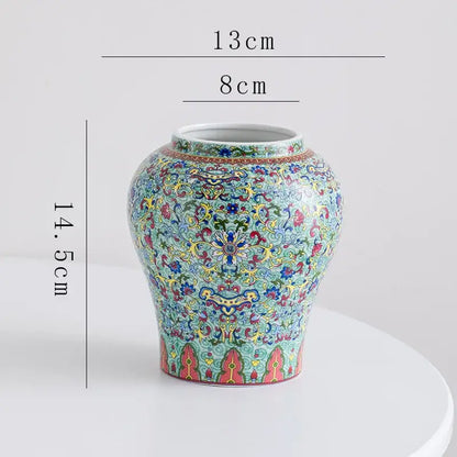 Blue white porcelain floral vase living room ceramic decor