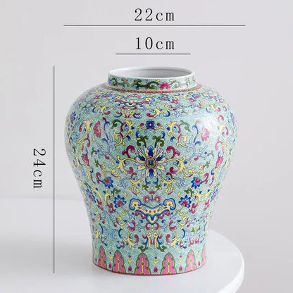 Blue white porcelain floral vase living room ceramic decor