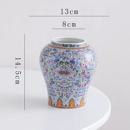 Blue white porcelain floral vase living room ceramic decor