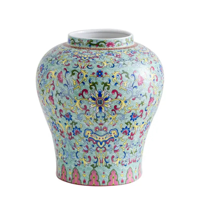 Blue white porcelain floral vase living room ceramic decor