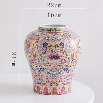 Blue white porcelain floral vase living room ceramic decor