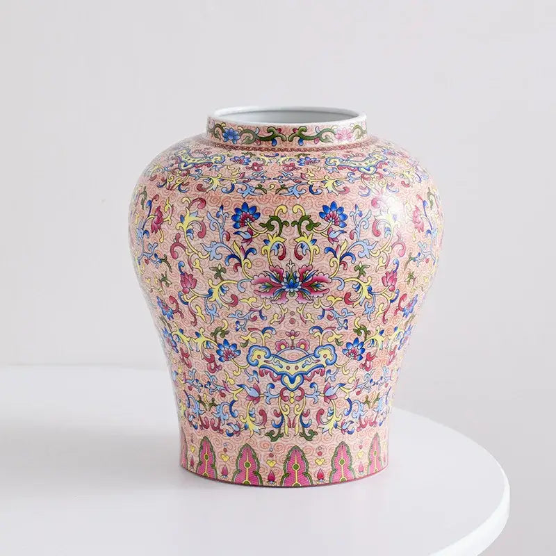 Blue white porcelain floral vase living room ceramic decor