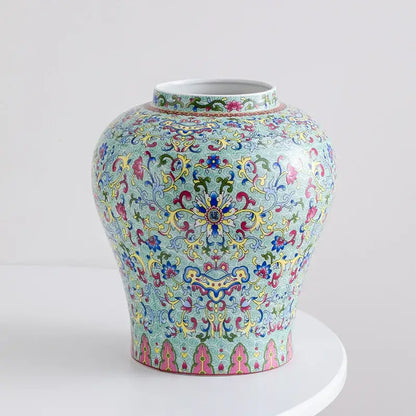 Blue white porcelain floral vase living room ceramic decor