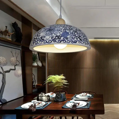 Blue white porcelain pendant chandelier dining room inflatable chef