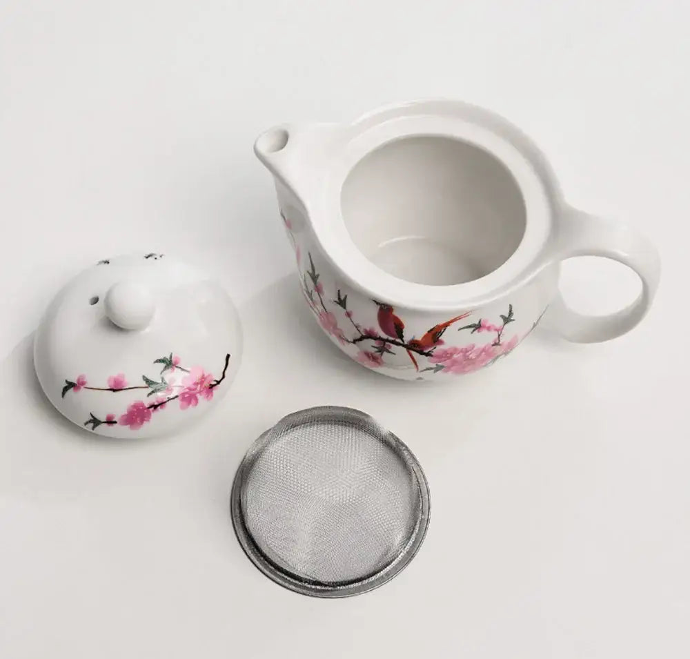 Blue & white porcelain tea pot set – dining room floral ceramic