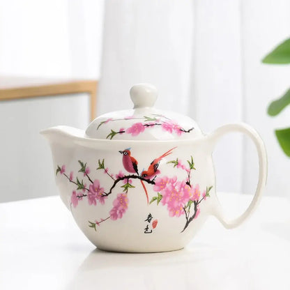 Blue & white porcelain tea pot set – dining room floral ceramic