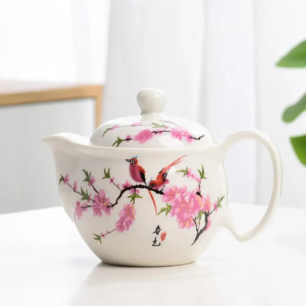 Blue & white porcelain tea pot set – dining room floral ceramic