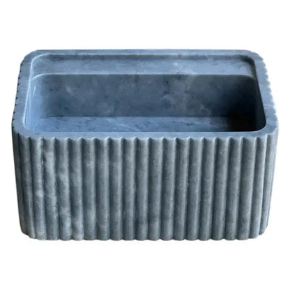 Turkish Bluestone Fluted Marble Wall Mount Sink