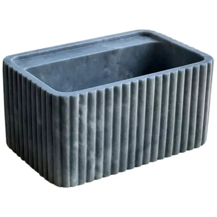 Turkish Bluestone Fluted Marble Wall Mount Sink