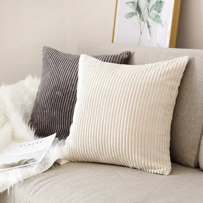 Blush pink & cream corduroy flocking pillow cover living room decor