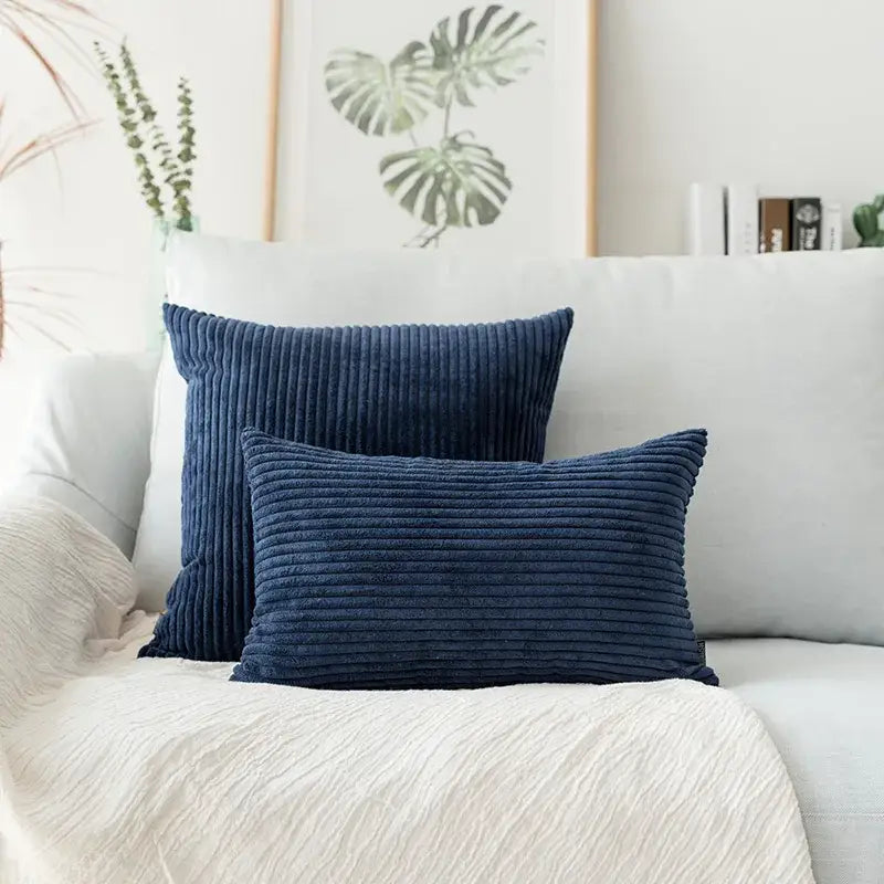 Blush pink & cream corduroy flocking pillow cover living room decor