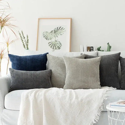 Blush pink & cream corduroy flocking pillow cover living room decor
