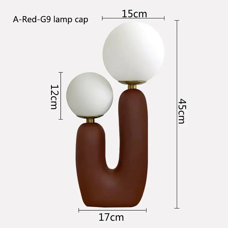 Blush pink & white glass ball led table lamp for bedroom