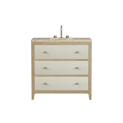 James Martin Celeste 36" Single Bathroom Vanity, Sunwashed Oak with Embossed Shagreen Drawer Fronts