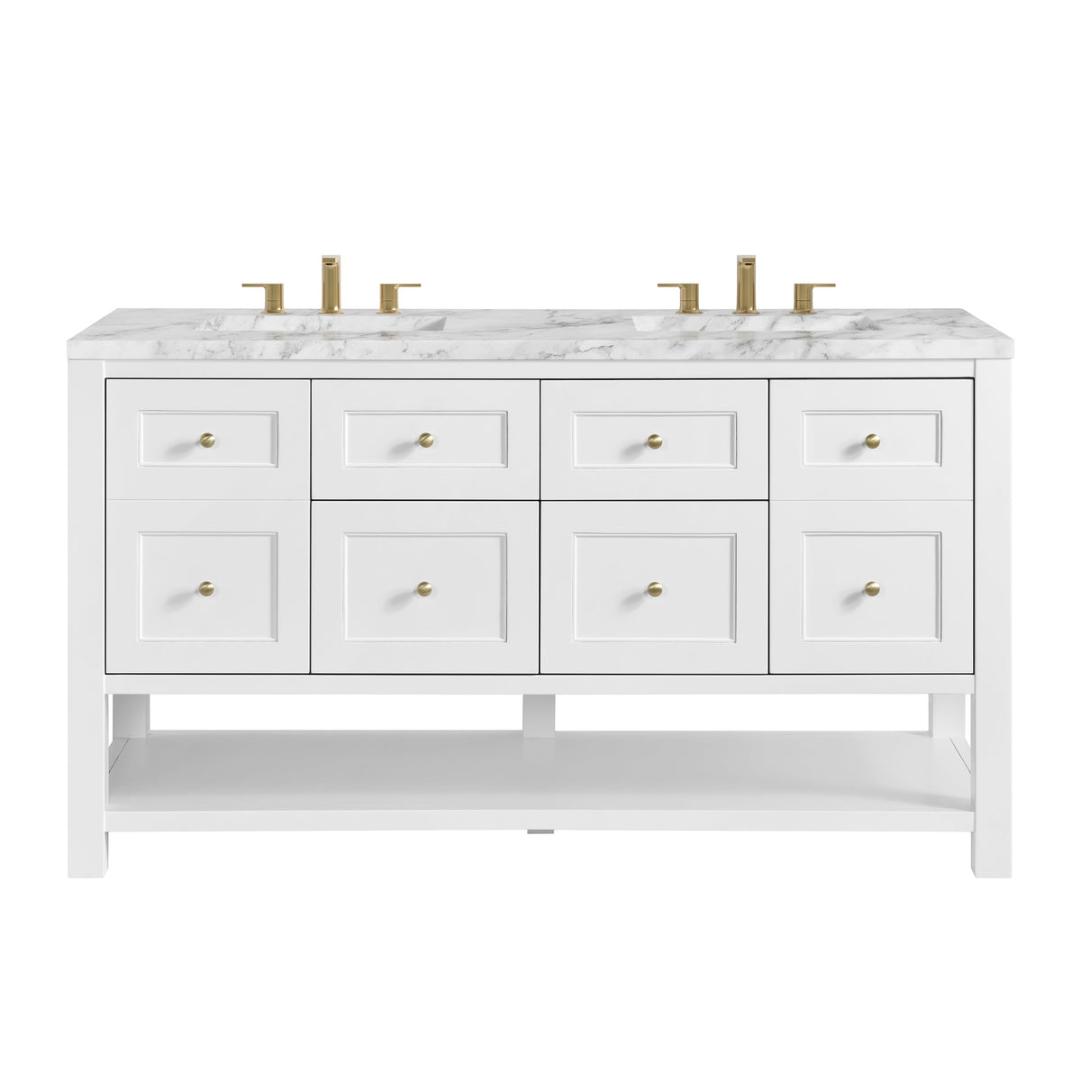 James Martin Breckenridge 60" Double Bathroom Vanity, Bright White