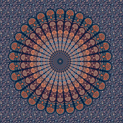 Bohemia room fabric poster beige floral mandala tapestry bedroom decor