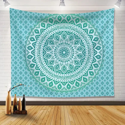 Bohemia room fabric poster beige floral mandala tapestry bedroom decor