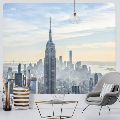 Bohemian art tapestry empire state cityscape living room blanket