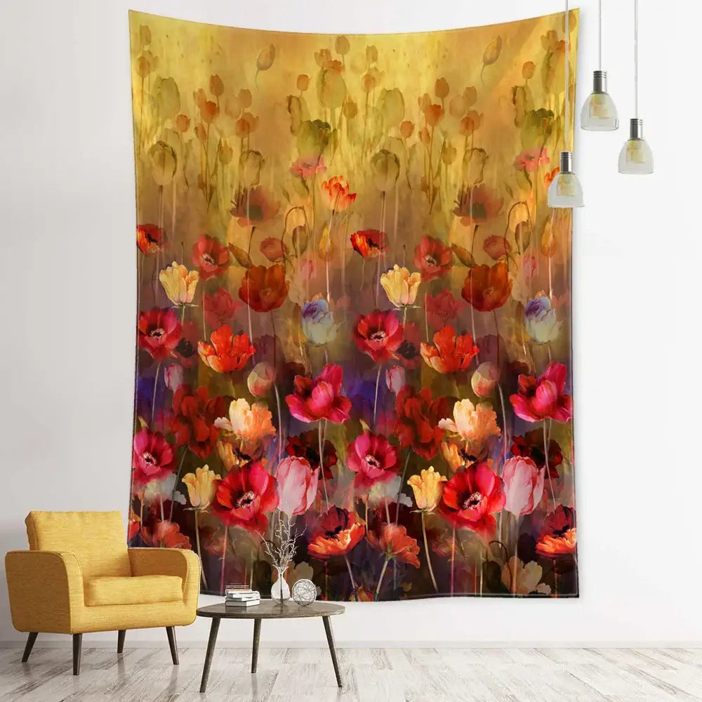Bohemian autumn forest wall hanging living room forest