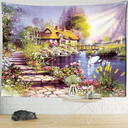 Bohemian autumn forest wall hanging living room forest