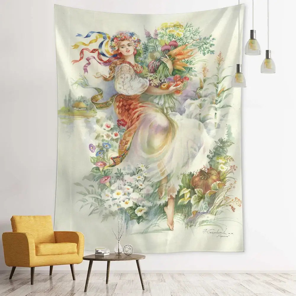 Bohemian autumn forest wall hanging living room forest