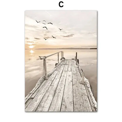 Vintage white sailboat bohemian beach wall art print bedroom decor