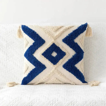 Bohemian beige and brown tufted cushion cover living room pillow