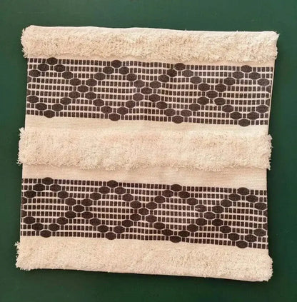 Bohemian beige and brown tufted cushion cover living room pillow
