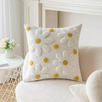 Bohemian beige and brown tufted cushion cover living room pillow