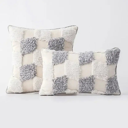 Bohemian beige and brown tufted cushion cover living room pillow