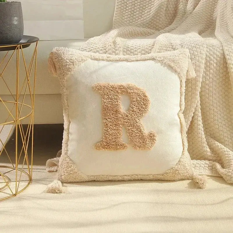 Bohemian beige and brown tufted cushion cover living room pillow