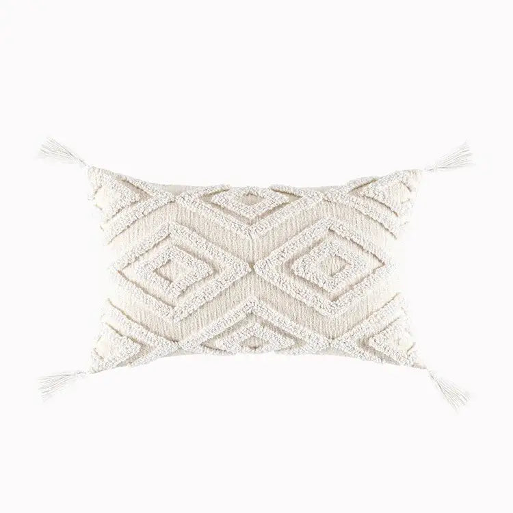 Bohemian beige and brown tufted cushion cover living room pillow