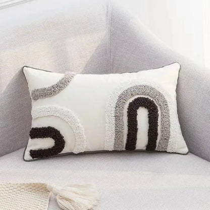 Bohemian beige and brown tufted cushion cover living room pillow