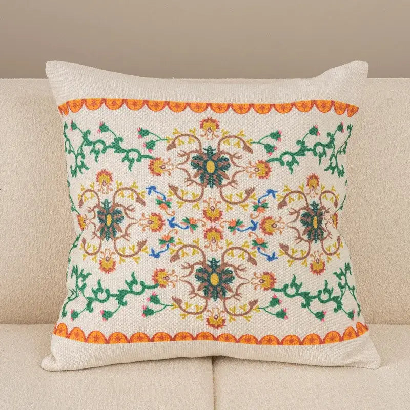 Bohemian beige and brown tufted cushion cover living room pillow