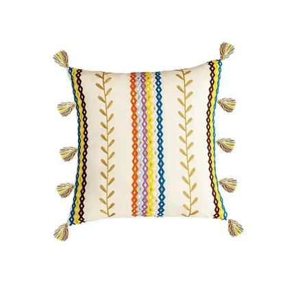 Bohemian beige and brown tufted cushion cover living room pillow