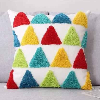Bohemian beige and brown tufted cushion cover living room pillow