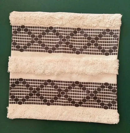 Bohemian beige and brown tufted cushion cover living room pillow