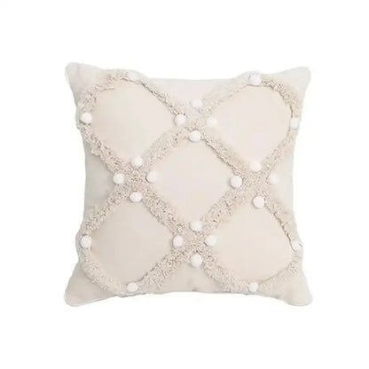 Bohemian beige and brown tufted cushion cover living room pillow