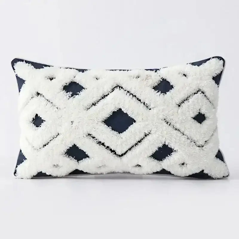 Bohemian beige and brown tufted cushion cover living room pillow