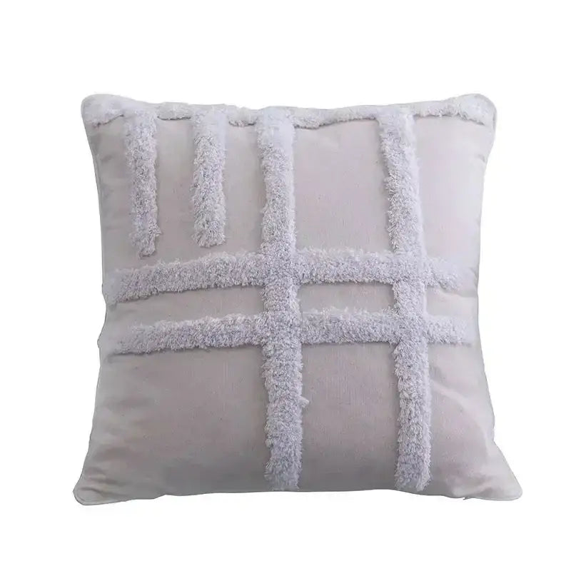 Bohemian beige and brown tufted cushion cover living room pillow