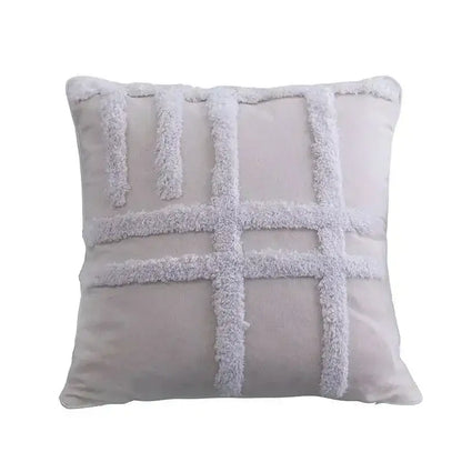 Bohemian beige and brown tufted cushion cover living room pillow