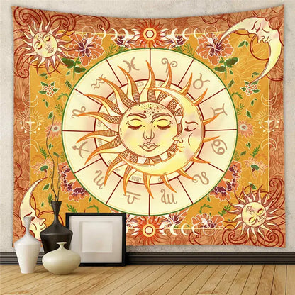 Bohemian black & white tree of life tapestry yoga mat bedroom decor