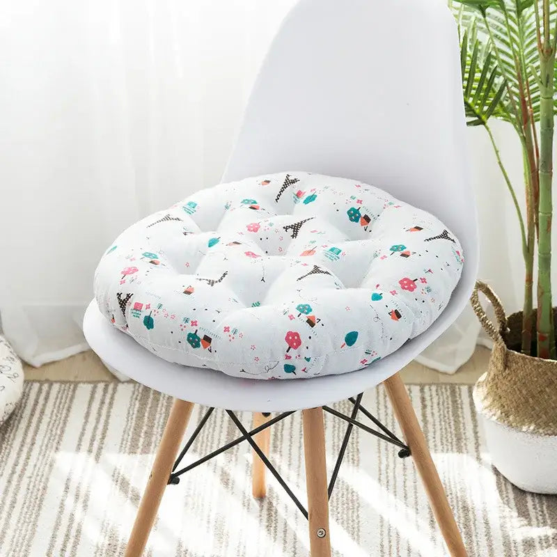 Bohemian blue green & red geometric meditation cushion pouf living room