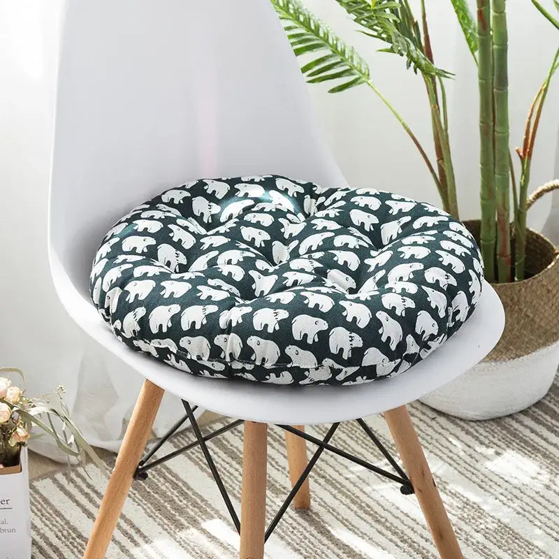 Bohemian blue green & red geometric meditation cushion pouf living room