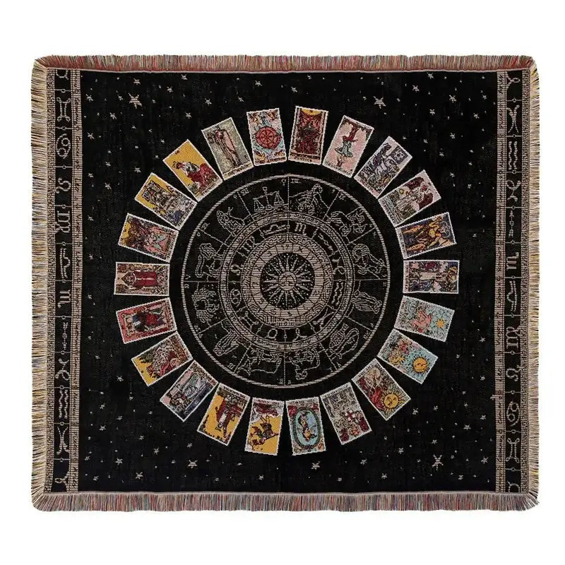 Bohemian camping blanket yellow sun pattern living room throw