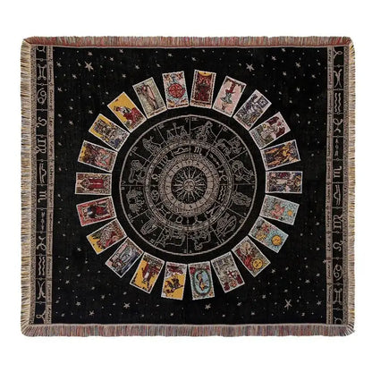 Bohemian camping blanket yellow sun pattern living room throw