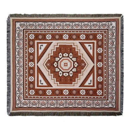 Bohemian camping blanket yellow sun pattern living room throw