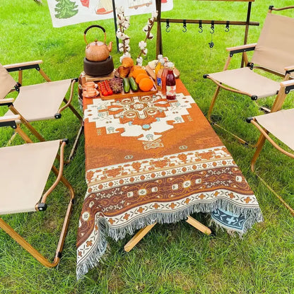 Bohemian camping blanket yellow sun pattern living room throw